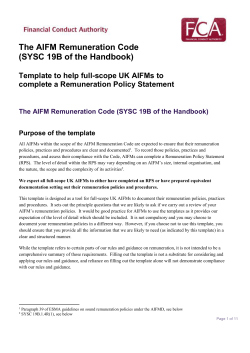 RPS template for AIFMs