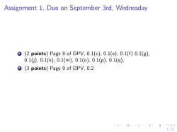 Assignment 1, Due on September 3rd, Wednesday