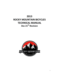 2013 rocky mountain bicycles technical manual