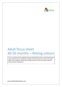 Adult focus sheet 30-50 months * Mixing colours