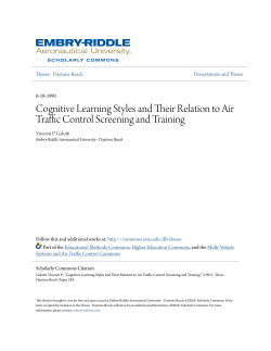 Cognitive Learning Styles and Their Relation to Air Traffic Control