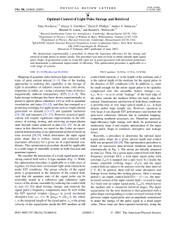 Optimal Control of Light Pulse Storage and Retrieval