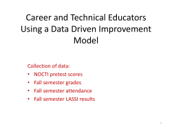 Using a Data Driven Improvement Model