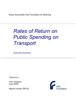 Rates of return for transport investment exec