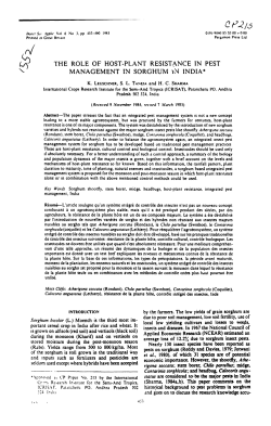 the role of host-plant resistance in pest