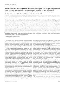 How effective are cognitive behavior therapies for major depression