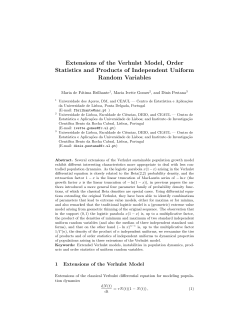 Extensions of the Verhulst Model, Order Statistics and