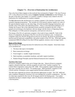 Overview of ISA - Edward Bosworth, Ph.D.