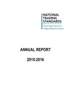 annual report 2015-2016 - National Trading Standards