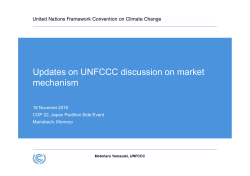 Updates on UNFCCC discussion on market mechanism