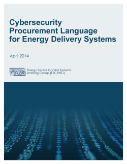 Cybersecurity Procurement Language for Energy