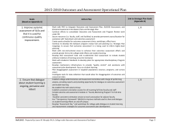 2015‐2018 Outcomes and Assessment Operational Plan