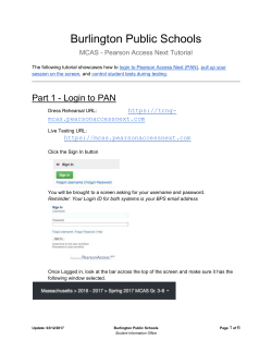Burlington Schools MCAS 2017 PAN Tutorial