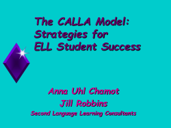 CALLA WOrkshops MAY 2005 - Cognitive Academic Language