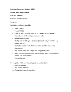 Database management system Exercise and discussion