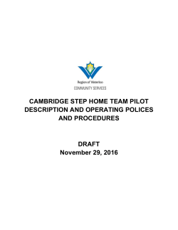 Cambridge STEP Home Team Pilot Description and Operating