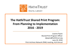 HathiTrust Shared Print - Center for Research Libraries