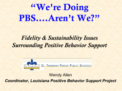 Positive Behavior Support Technical Assistance Day