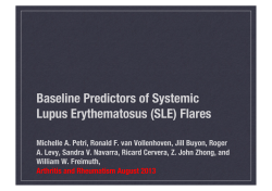 Baseline Predictors of Systemic Lupus Erythematosus (SLE) Flares