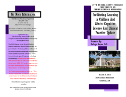 Facilitating Learning in Children And Adults: Cognitive Science And