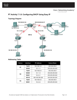 PT Activity 7.1.8: Configuring DHCP Using Easy IP