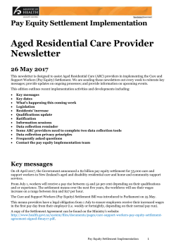 Aged Residential Care Provider Newsletter: 26