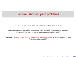 Lecture: shortest path problems