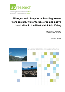 Nitrogen and phosphorus leaching losses from pasture, winter