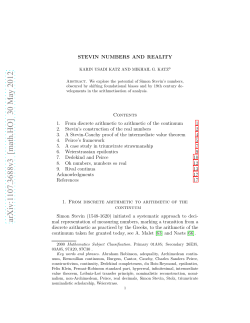 Stevin numbers and reality