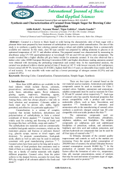 Synthesis and Characterization of Caramel from Simple Sugar for