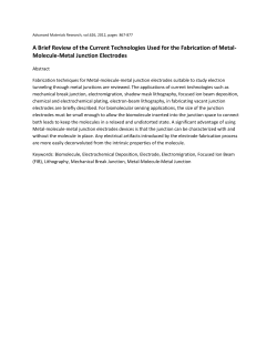 A Brief Review of the Current Technologies Used for the Fabrication