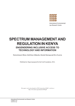 Spectrum Management and Regulation in Kenya
