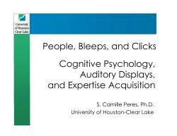 Cognitive Psychology, Auditory Displays, and Expertise Acquisition
