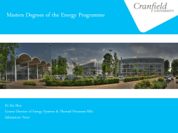 Masters Degrees of the Energy Programme