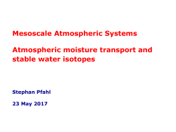 Mesoscale Atmospheric Systems Atmospheric moisture transport