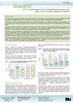 Snapshot 47 Sentencing Trends for Cultivating Narcotic Plants in the
