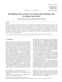 Re-thinking water scarcity: Can science and technology solve the
