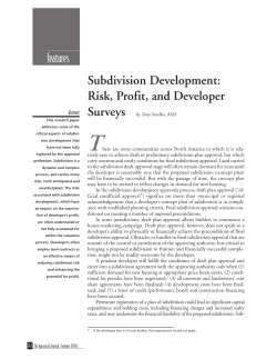 Subdivision Development: Risk, Profit, and Developer