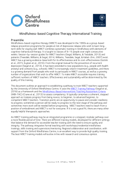 Mindfulness-based Cognitive Therapy