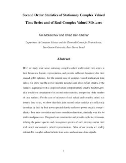 Second Order Statistics of Stationary Complex Valued Time Series