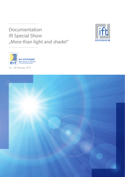 Documentation ift Special Show &bdquo;More than light and