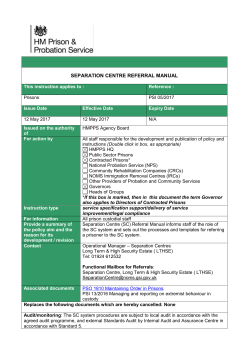 Separation centre referral manual