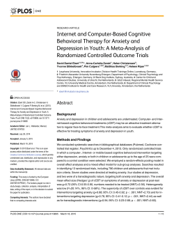 Internet and Computer-Based Cognitive Behavioral Therapy