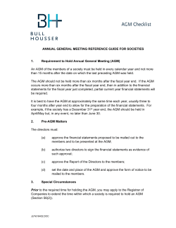 ANNUAL GENERAL MEETING REFERENCE GUIDE FOR