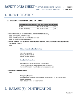 1. IDENTIFICATION 2. HAZARD(S) IDENTIFICATION