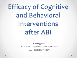Efficacy of Cognitive and Behavioral Interventions