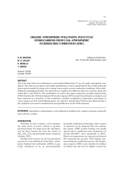 polycyclic hydrocarbons from coal atmospheric fluidised bed