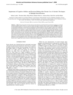 Impairment of Cognitive Abilities and Decision Making after Chronic