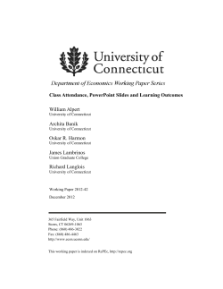 Class Attendance, PowerPoint Slides and Learning Outcomes