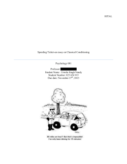 Speeding Ticket-an essay on Classical Conditioning